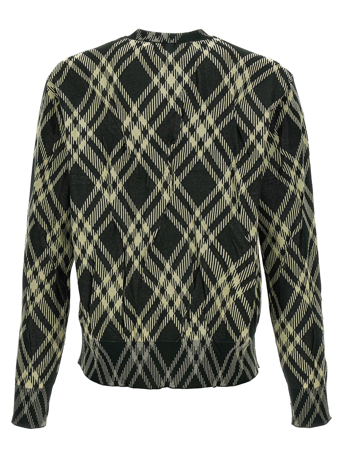 Burberry Men Check Crinkled Sweater