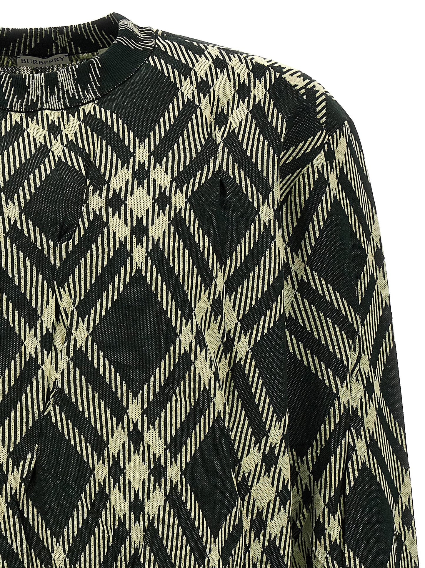 Burberry Men Check Crinkled Sweater