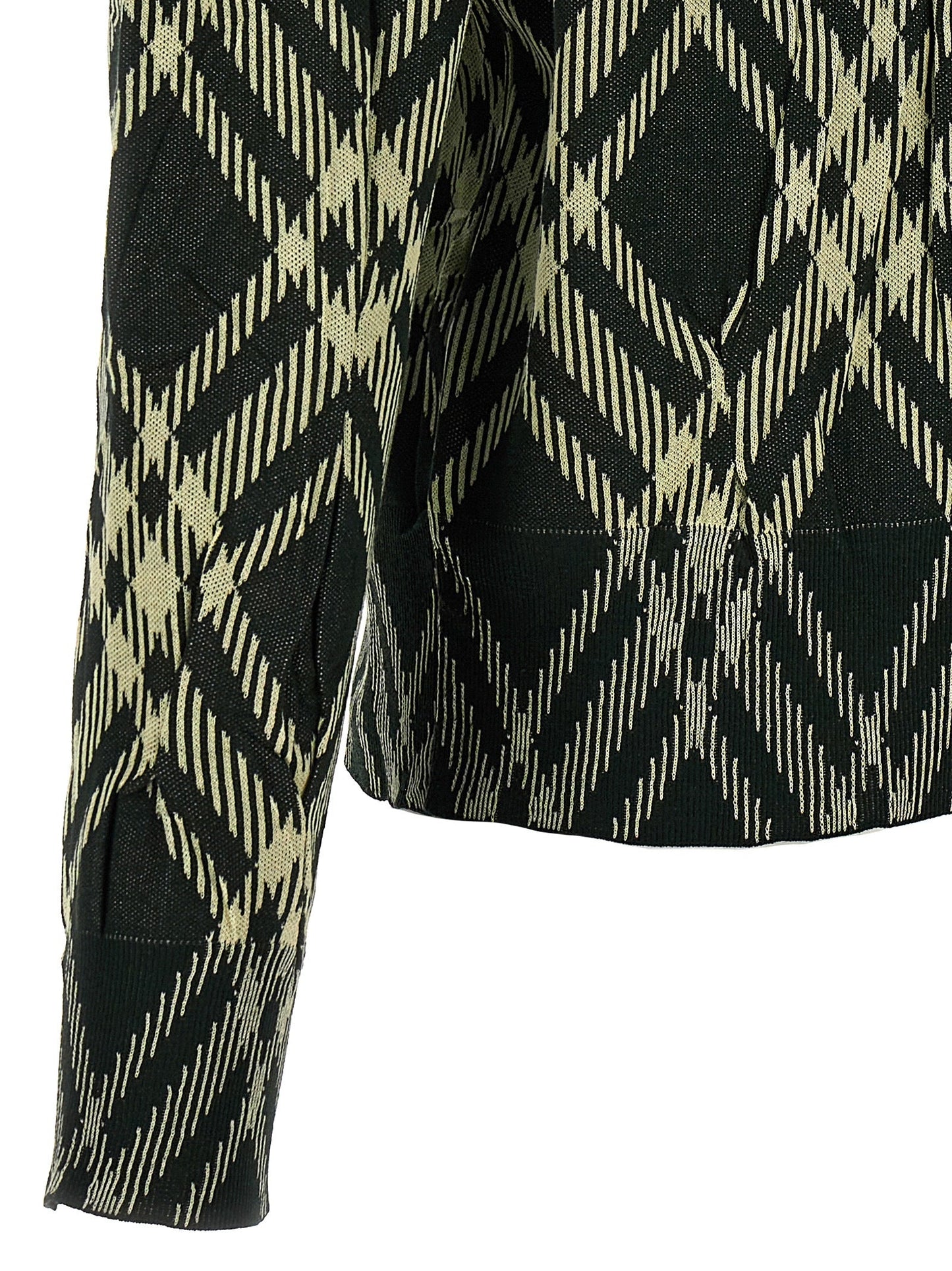 Burberry Men Check Crinkled Sweater