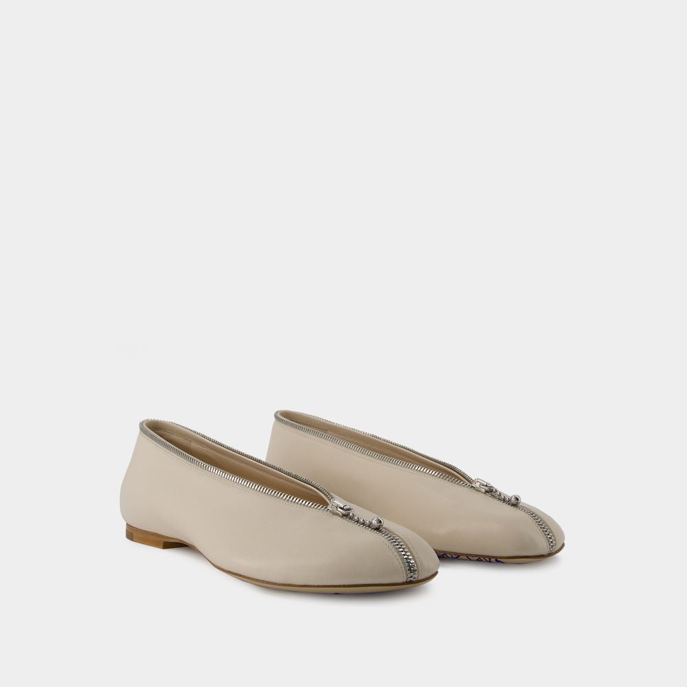 BURBERRY Luxe Zip Ballerinas for Women