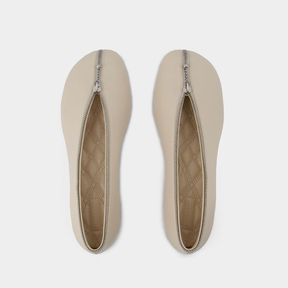 BURBERRY Luxe Zip Ballerinas for Women