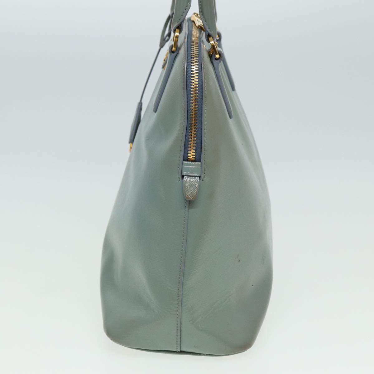 PRADA Hand Bag Safiano leather 2way Blue  80864