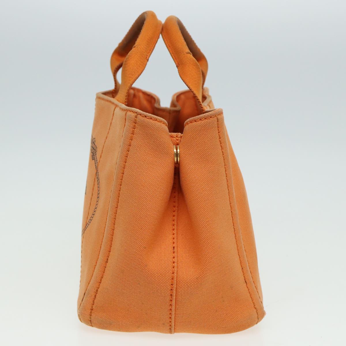 PRADA Canapa PM Hand Bag Canvas Orange  80872