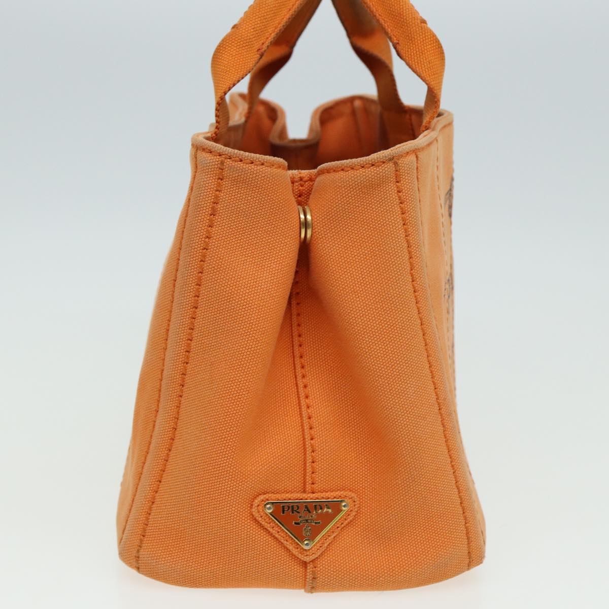 PRADA Canapa PM Hand Bag Canvas Orange  80872