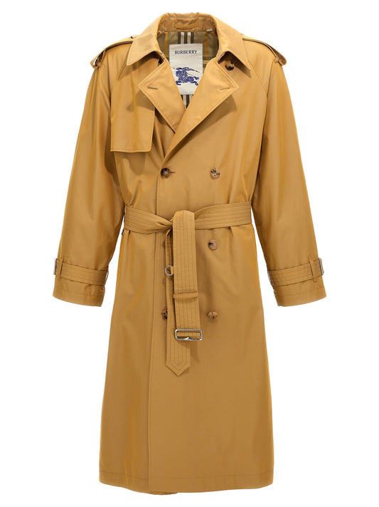 Burberry Men Double-Breasted Long Trench Coat