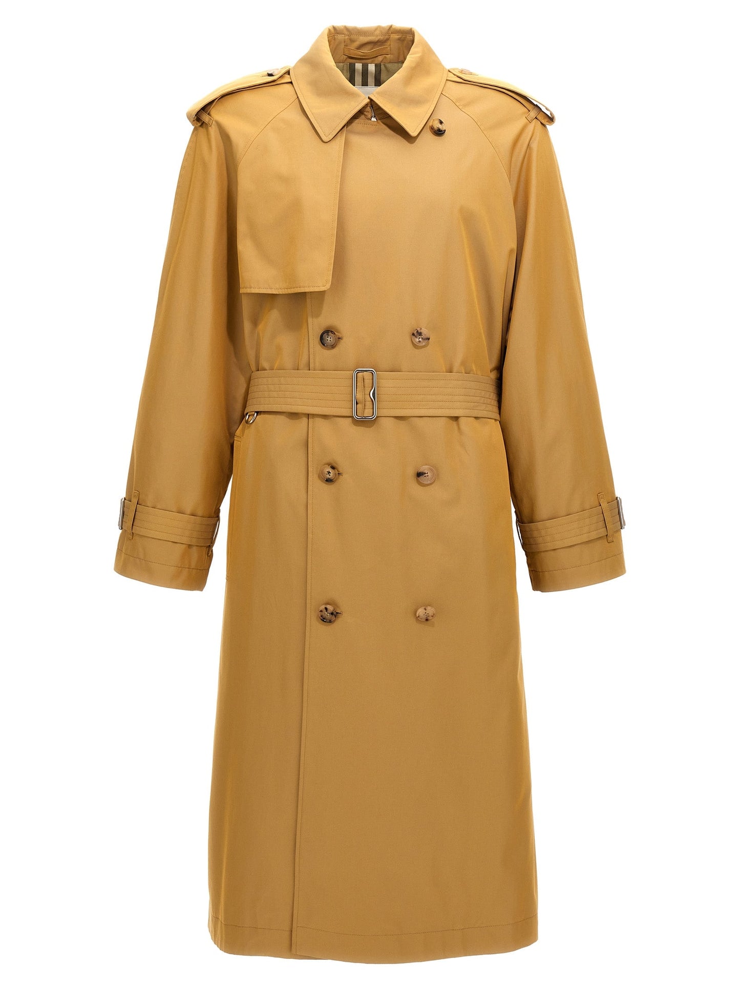 Burberry Men Double-Breasted Long Trench Coat