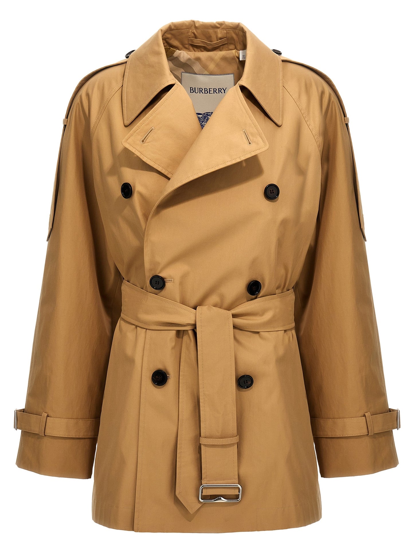 Burberry Women Double-Breasted Short Trench Coat