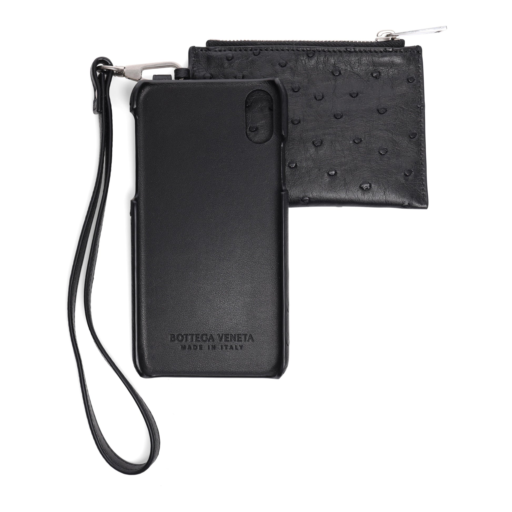 Bottega Veneta Leather iPhone Case and Wallet Wristlet Black