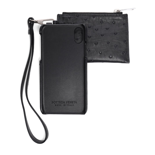 Bottega Veneta Leather iPhone Case and Wallet Wristlet Black
