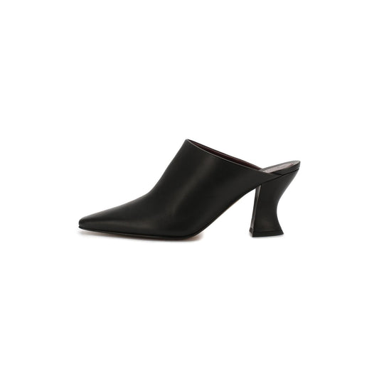 Bottega Veneta Almond Toe Leather Mules 36 Black
