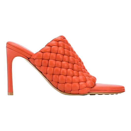 Bottega Veneta Curve Leather Sandals 40 Orange