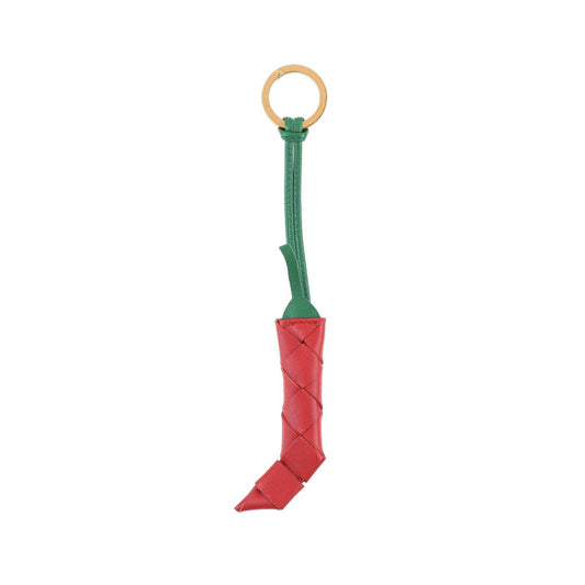 Bottega Veneta Pepper Keyring In Intrecciato Nappa Leather In Red Red