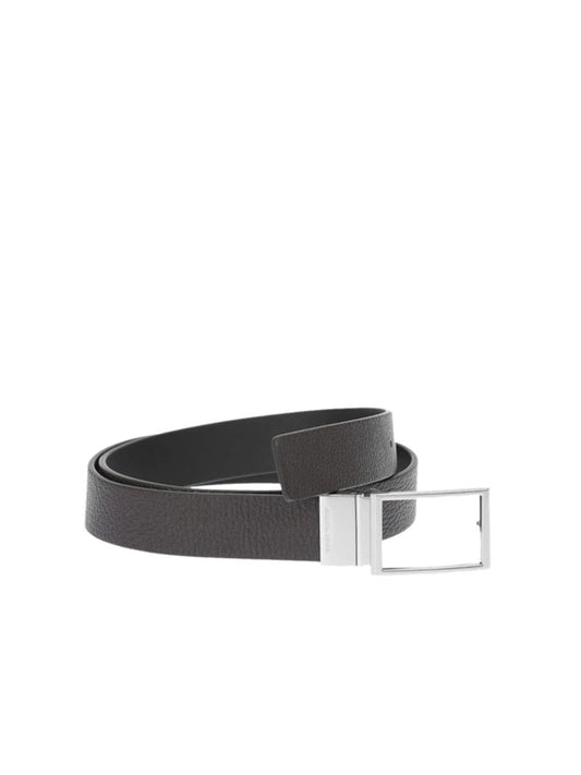 Bottega Veneta Reversible Textured Leather Belt 115 Brown,Black