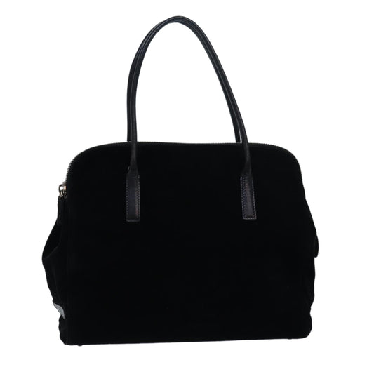PRADA Hand Bag Suede Black  80944