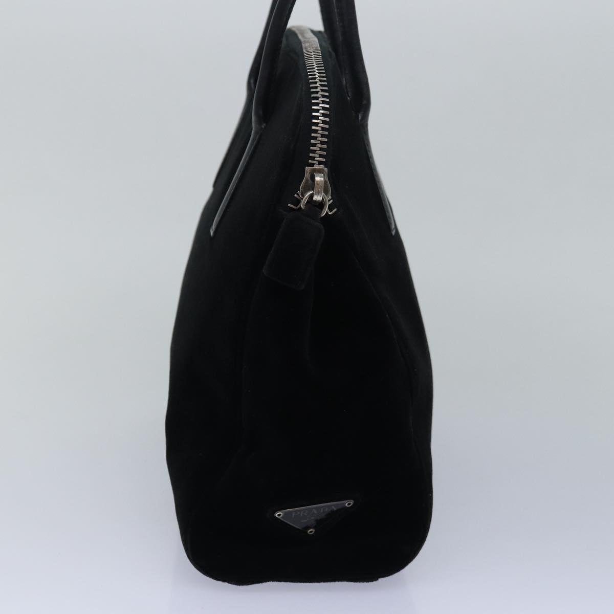 PRADA Hand Bag Suede Black  80944