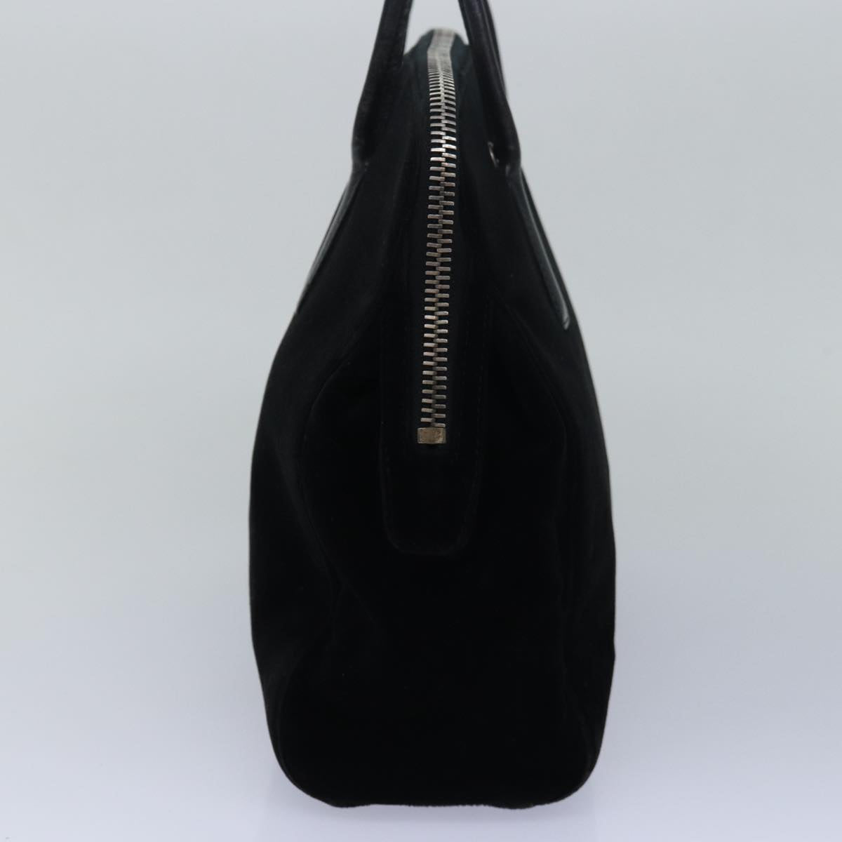 PRADA Hand Bag Suede Black  80944