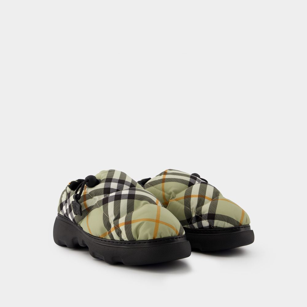 BURBERRY Printed Fabric Pillow Check Slip Ons for Women