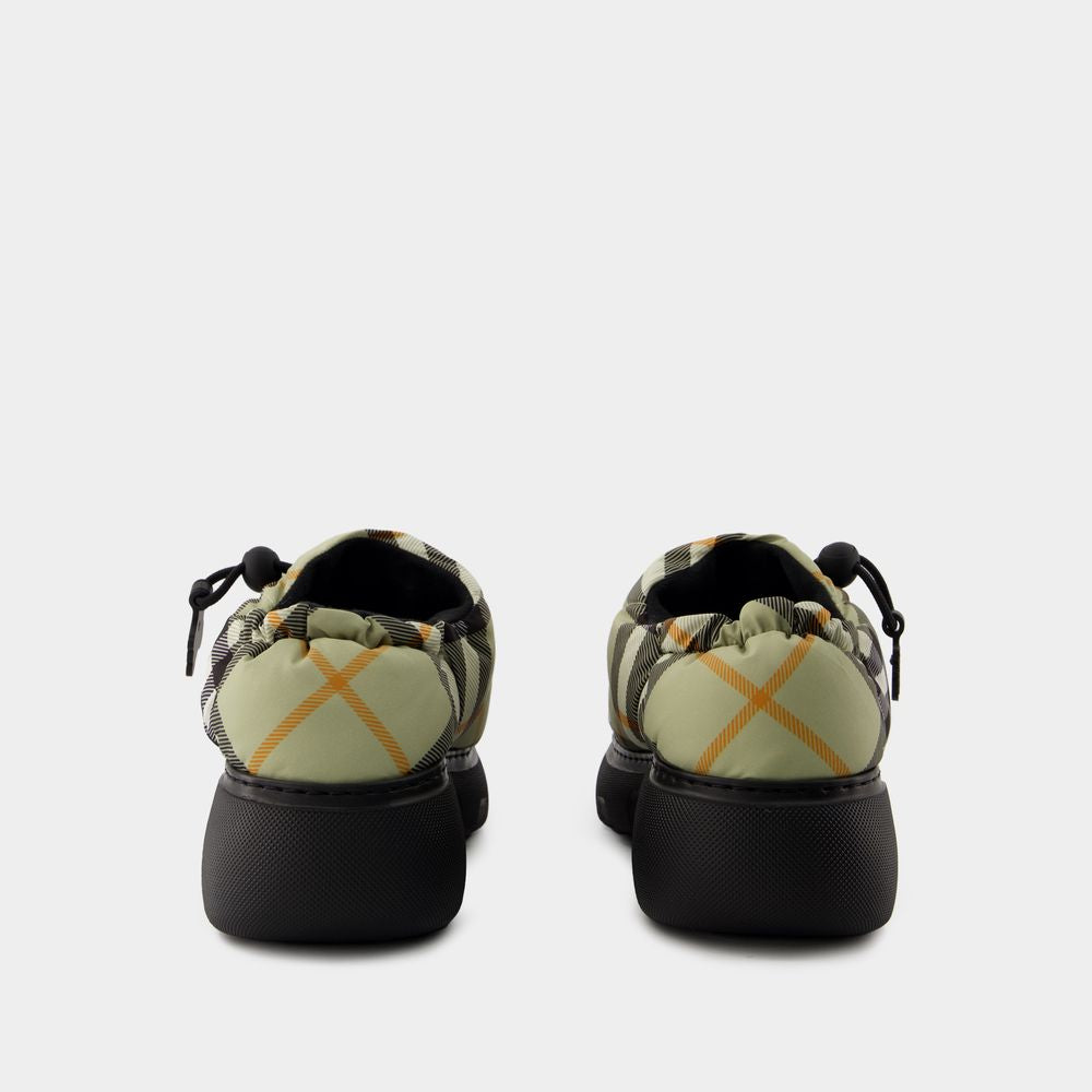 BURBERRY Printed Fabric Pillow Check Slip Ons for Women