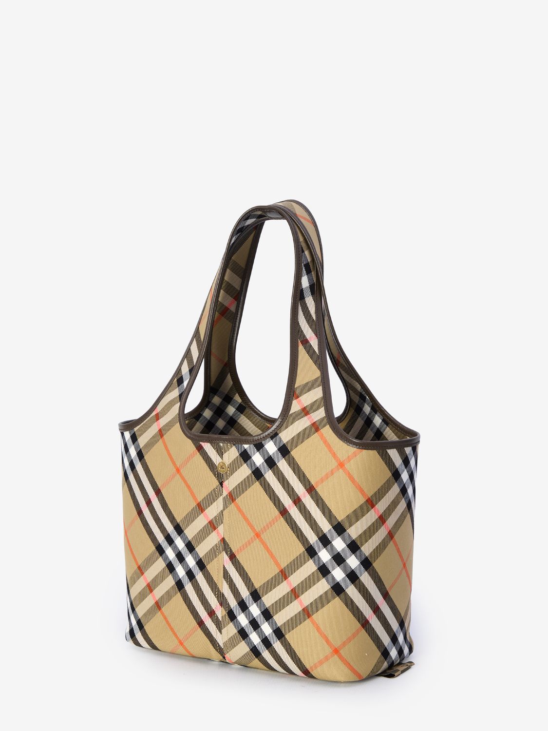BURBERRY Small Check Shopping Handbag