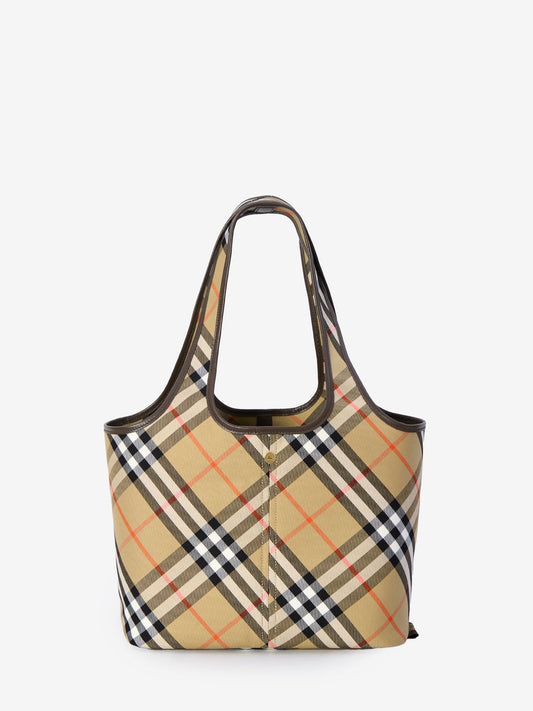 BURBERRY Small Check Shopping Handbag