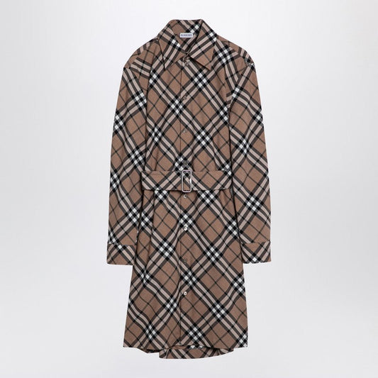 Burberry Check Wool Blend Chemise Dress Women
