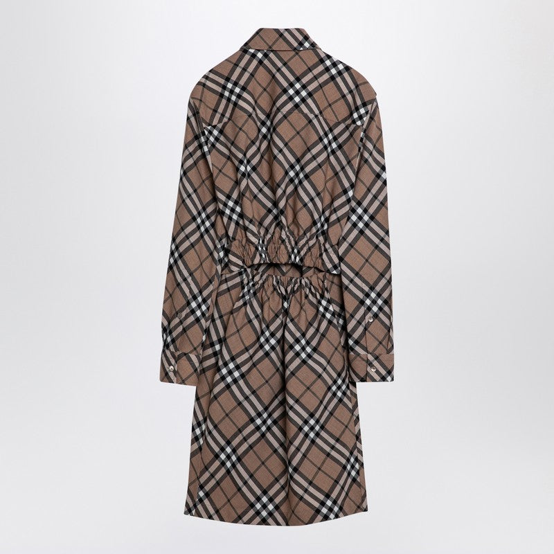 Burberry Check Wool Blend Chemise Dress Women