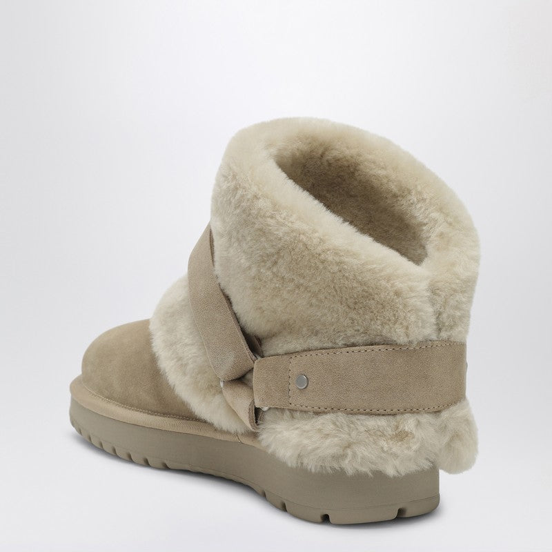 Burberry Chubby Snow Boots In Suede And Beige Shearling Women
