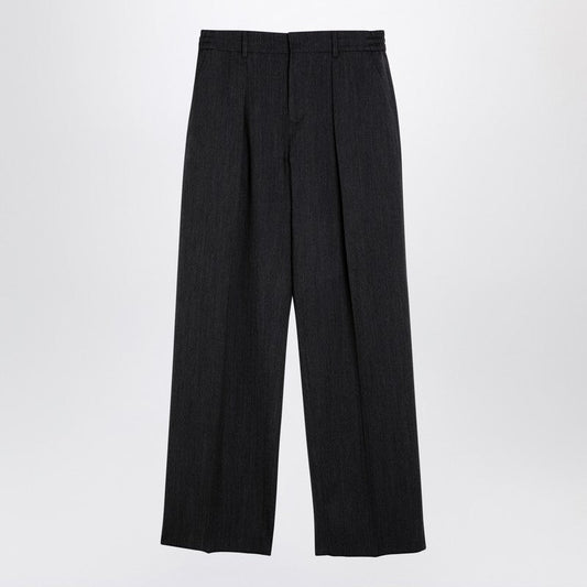 Burberry Grey Wool Trousers With Darts Men