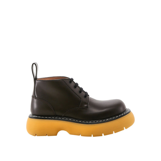 Bottega Veneta Swell Lace Up Ankle Boots 38 Brown