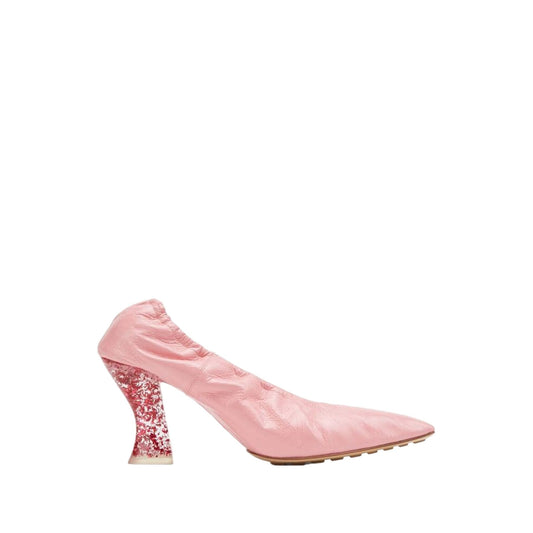 Bottega Veneta Glitter Heel Almond Pumps 36 Pink