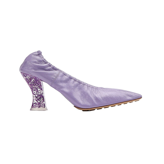 Bottega Veneta Glitter Heel Leather Pumps 41 Lavender