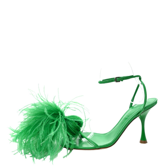 Bottega Veneta Wonderbird Nappa Feather Dot Sandals 35 Green