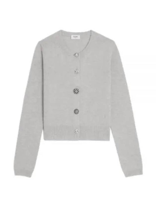 CELINE Triomphe Cashmere Cardigan Grey