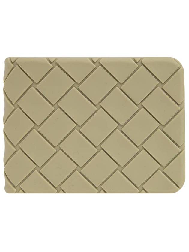 Bottega Veneta Intrecciato Rubber Half Wallet Light Khaki