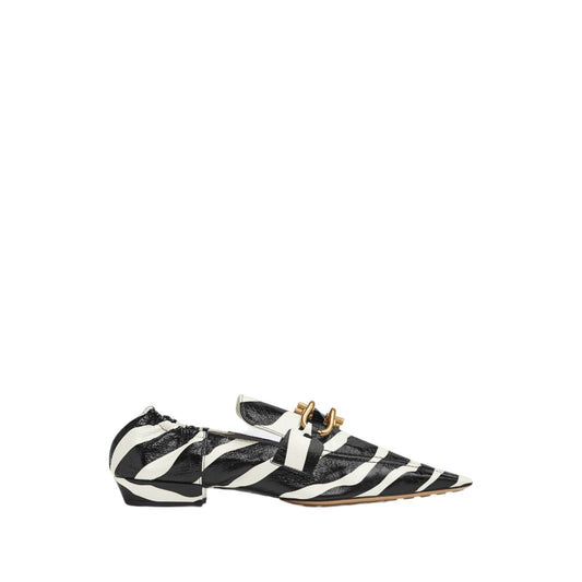 Bottega Veneta Madame Loafers 36 White,Black