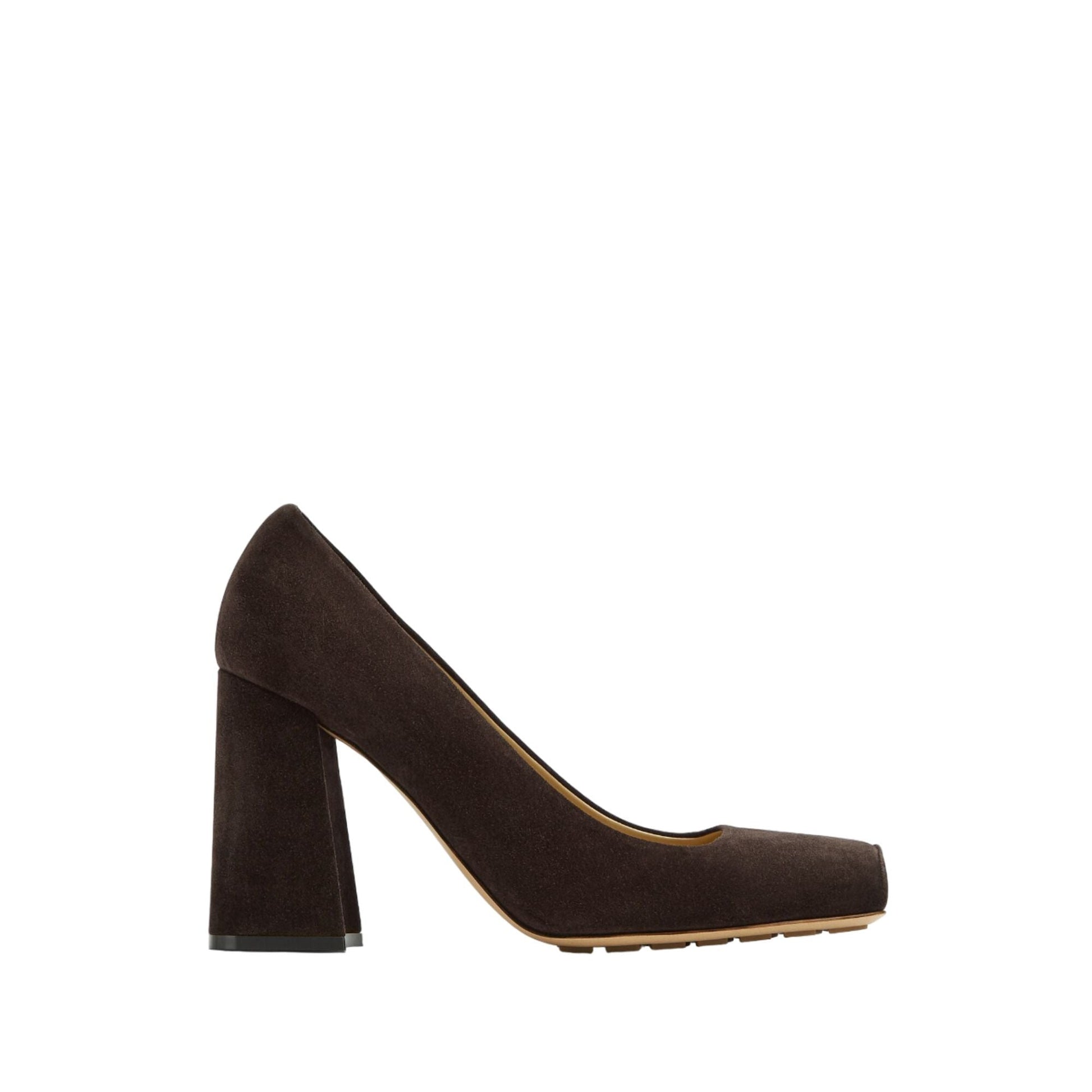 Bottega Veneta Suede Tower Pumps 37.5 Brown