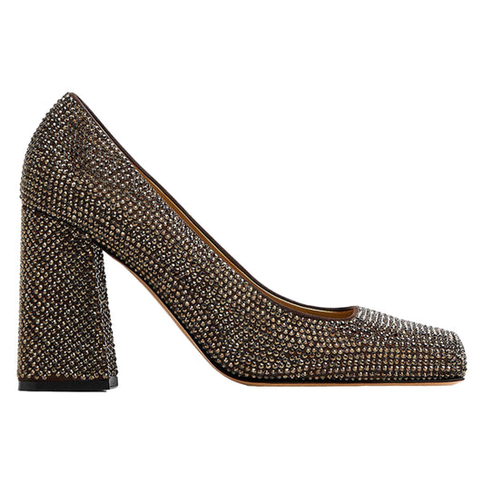 Bottega Veneta Crystal Embellished Tower Pumps 38.5 Brown