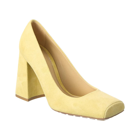 Bottega Veneta Suede Tower Pumps 41.5 Yellow