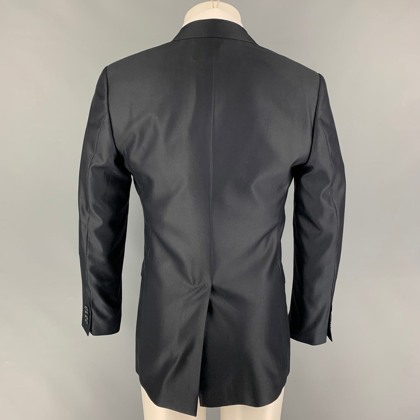 DOLCE & GABBANA Size 38 Black Wool Blend Peak Lapel Sport Coat