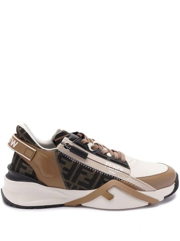 Fendi Flow FF Jacquard Leather Running Low Top Sneakers Brown