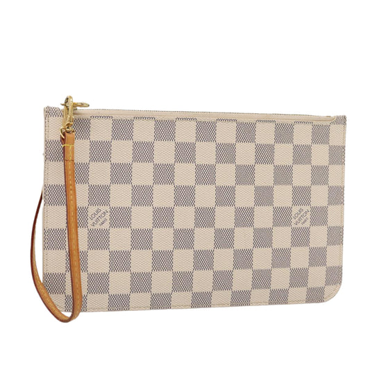 LOUIS VUITTON Damier Azur Neverfull MM Pouch Pouch LV 81073