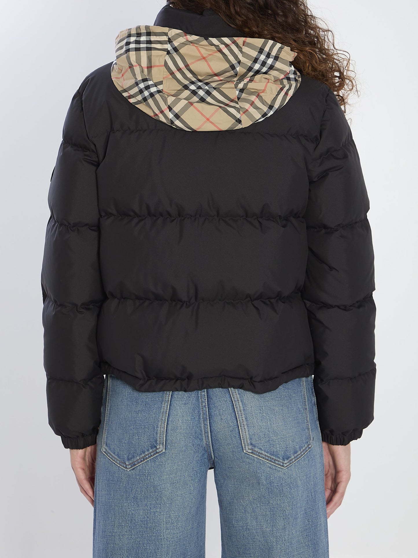 BURBERRY Women's Cropped Puffer Jacket with Concealed Hood