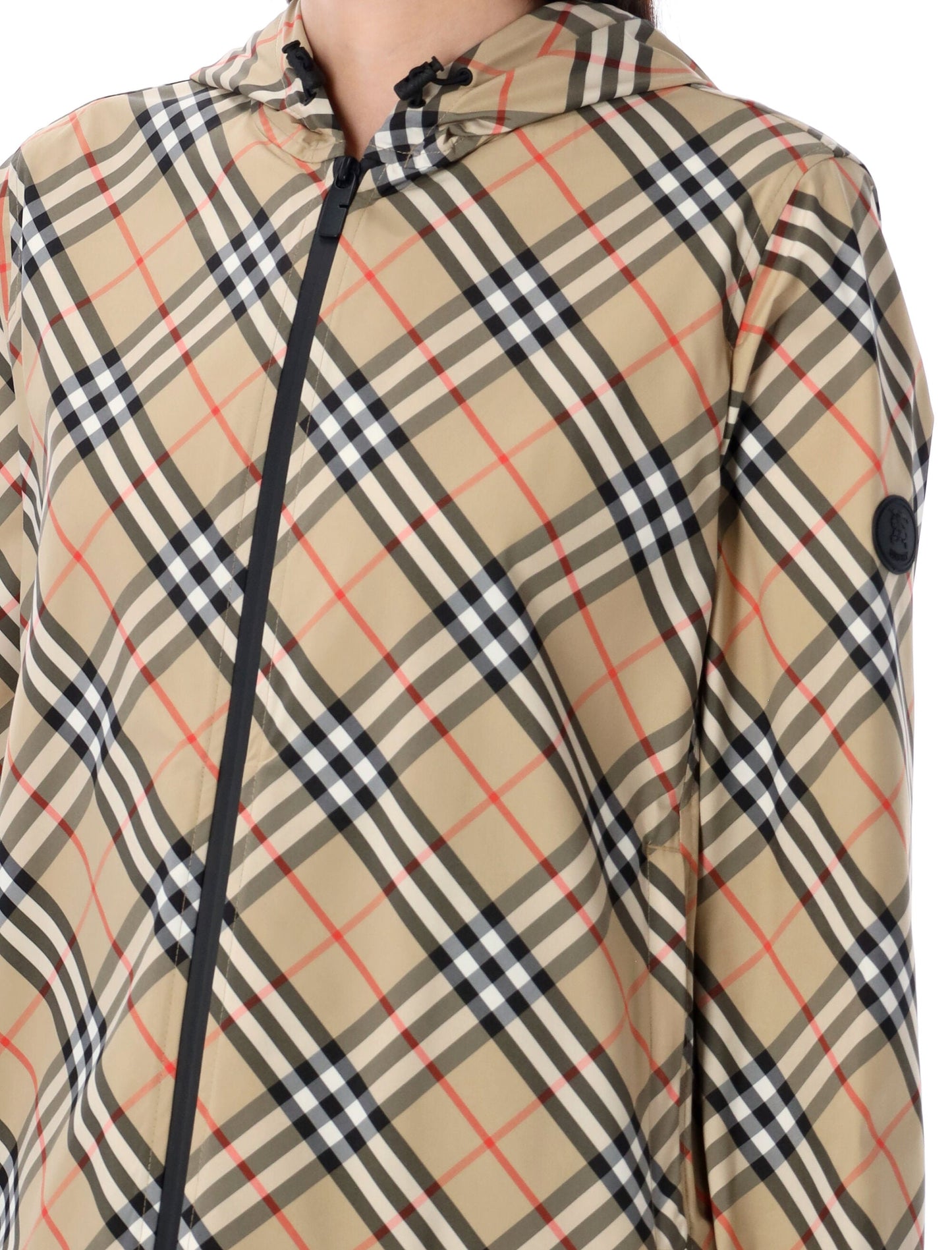 BURBERRY Checked Windbreaker Jacket for Women - FW25 Style