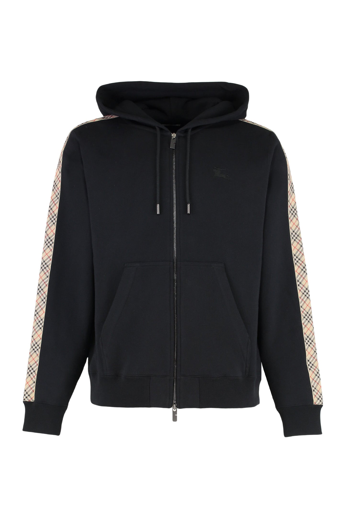 BURBERRY Men's Full Zip Hoodie with Contrast Side Stripes