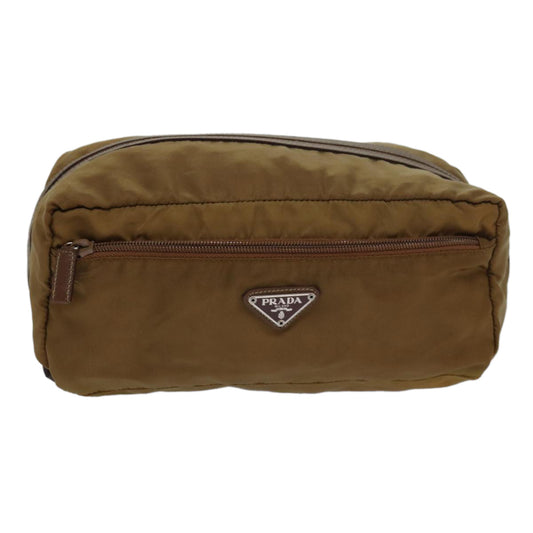 PRADA Pouch Nylon Beige  81108