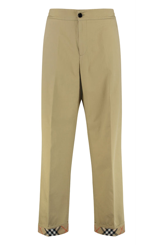 BURBERRY Classic Cotton Trousers for Men - FW25 Collection