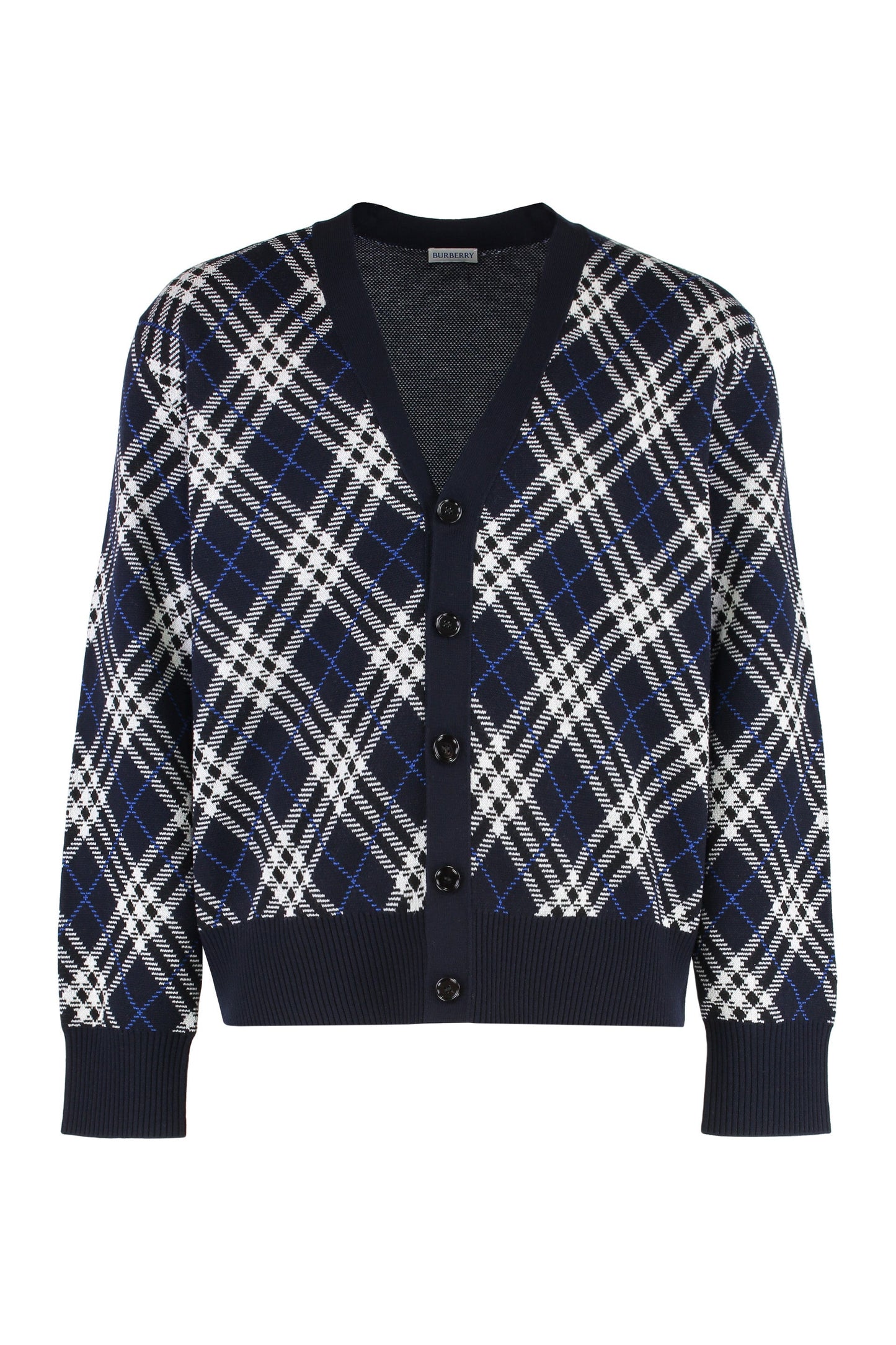 BURBERRY Wool Cardigan with Vintage Check Print