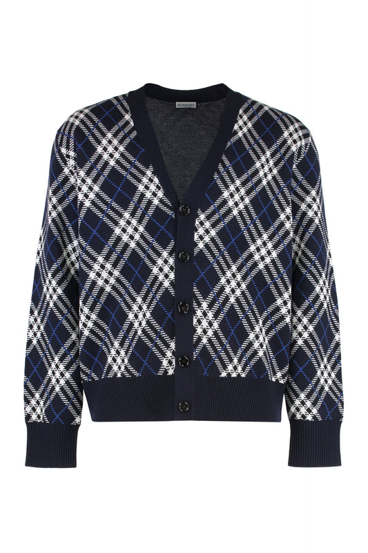 BURBERRY Wool Cardigan with Vintage Check Print