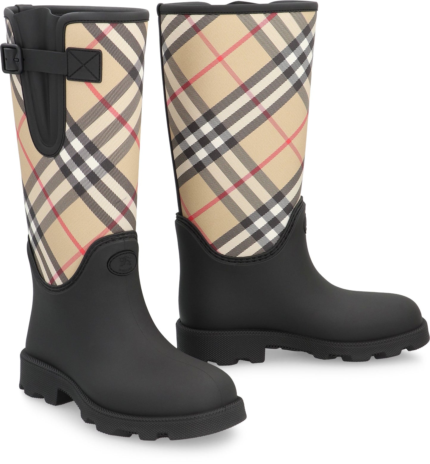BURBERRY Vintage Check Rubber Rain Boots for Women