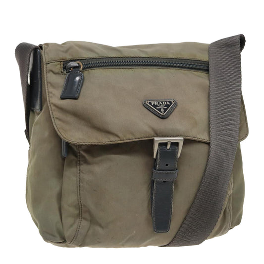PRADA Shoulder Bag Nylon Khaki  81171
